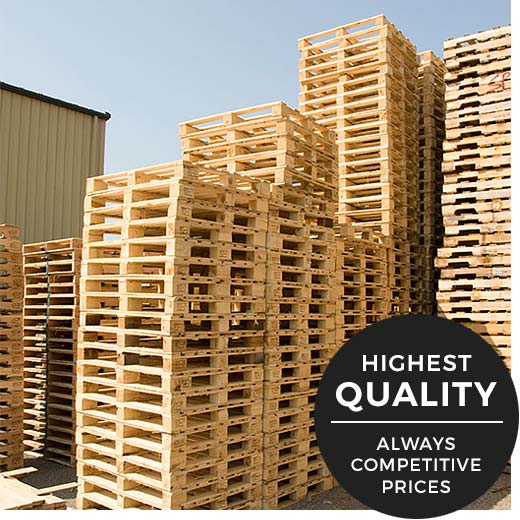 Image of a stack of Wood Pallets at Palltech Pallets in Widnes UK
